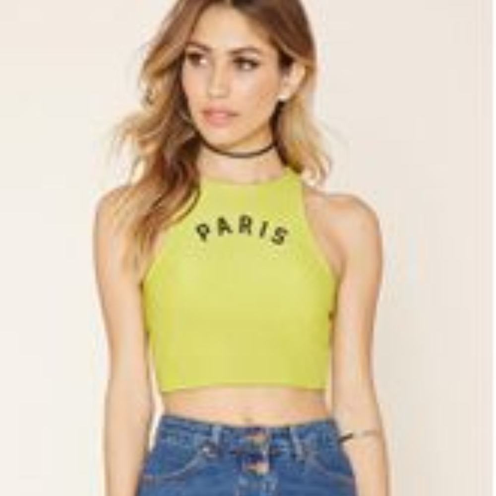 Forever 21 Paris Graphic Crop top